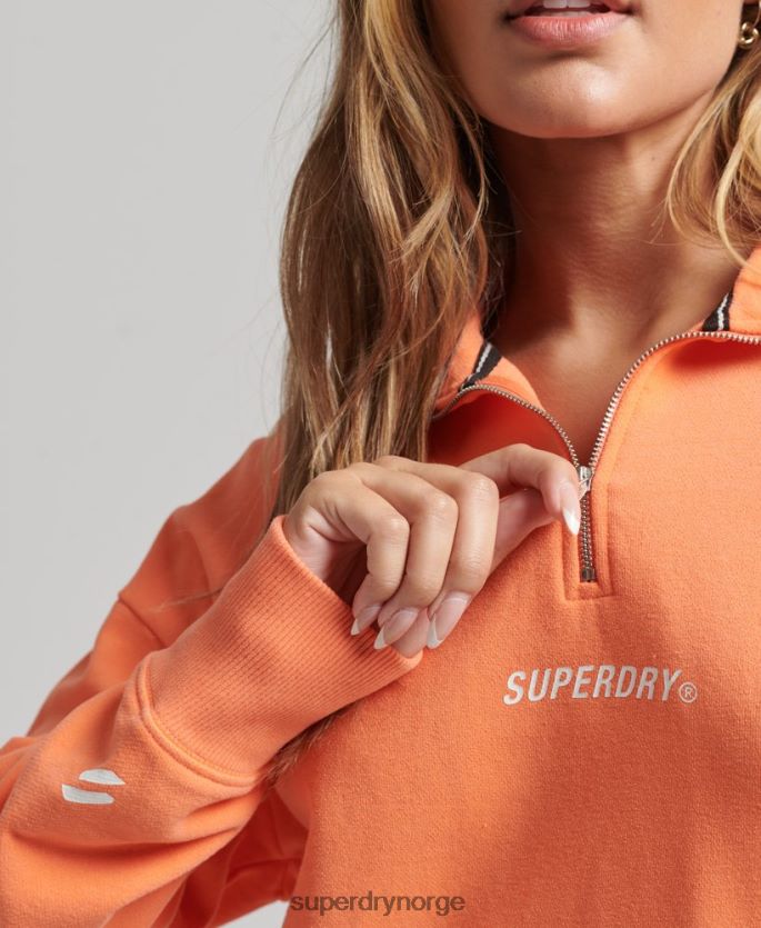 Superdry rosa klær 86P46D6101 core sport topp med halv glidelås kvinner