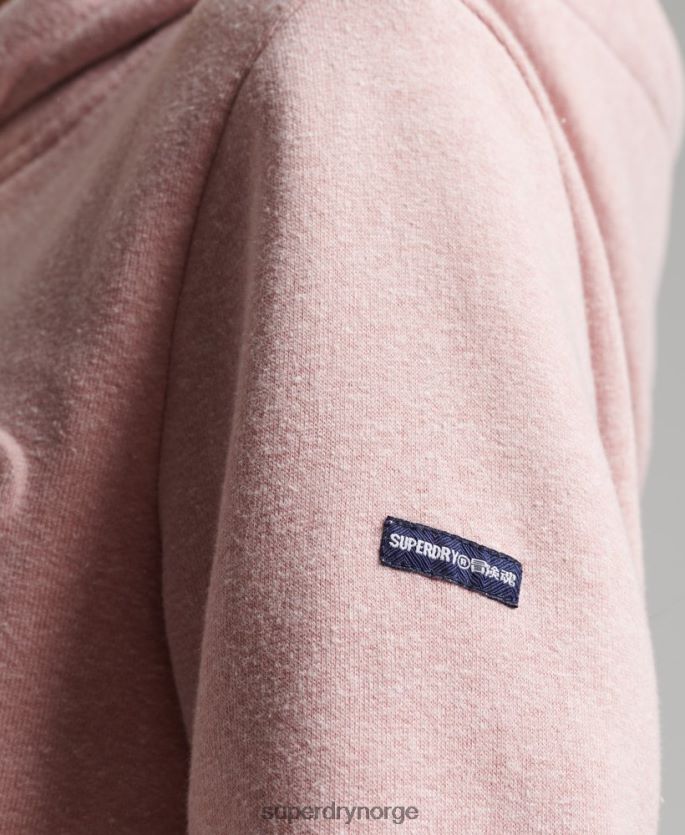 Superdry rosa klær 86P46D6121 hettegenser med preget grafisk logo kvinner