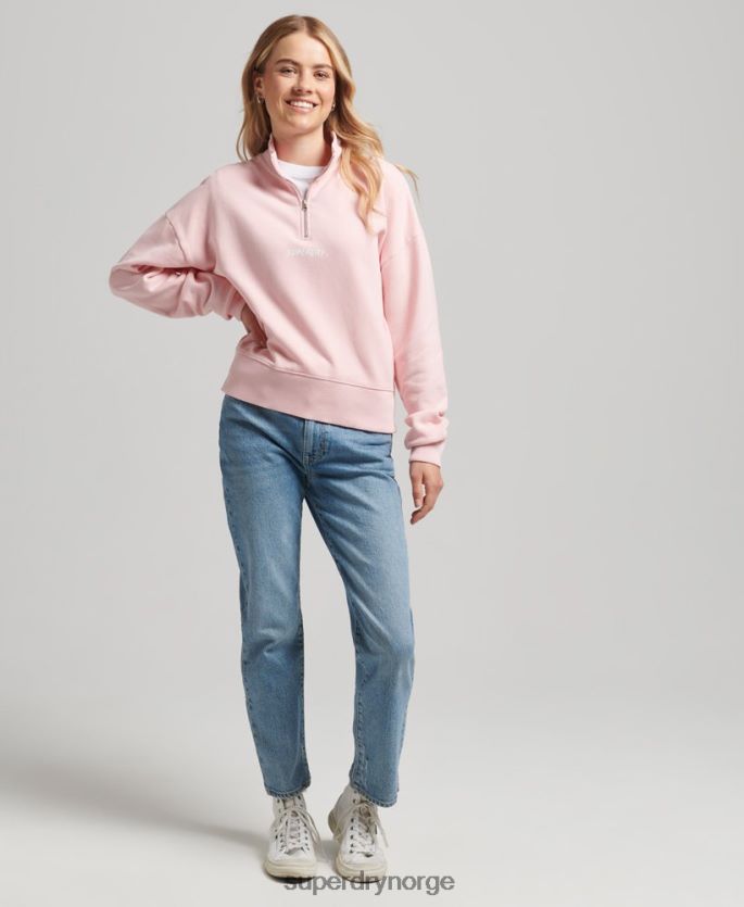 Superdry rosa klær 86P46D6132 core sport topp med halv glidelås kvinner