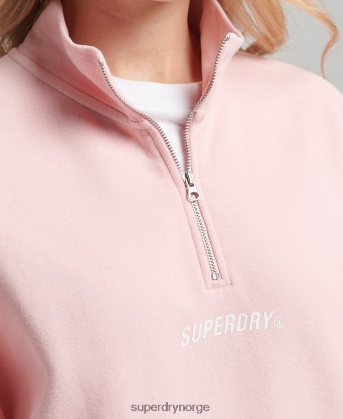 Superdry rosa klær 86P46D6132 core sport topp med halv glidelås kvinner