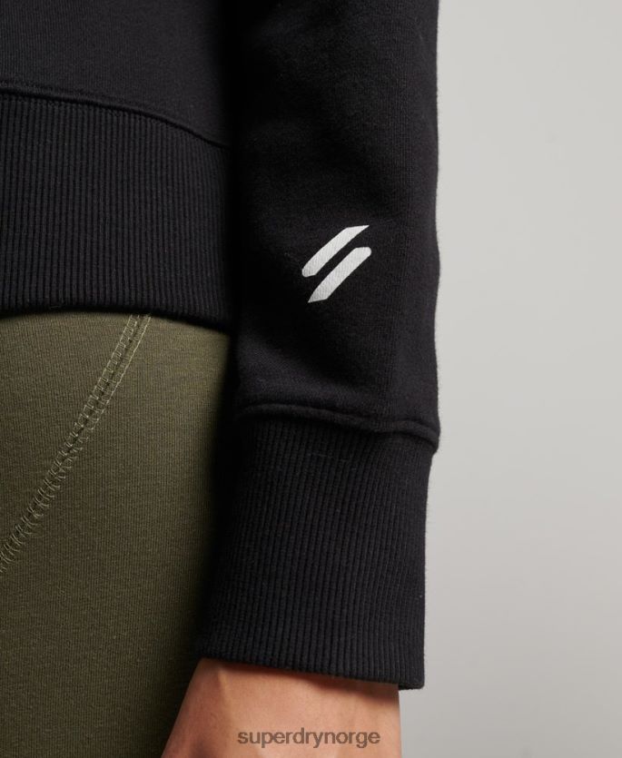 Superdry svart klær 86P46D2302 core sport crop box hettegenser kvinner