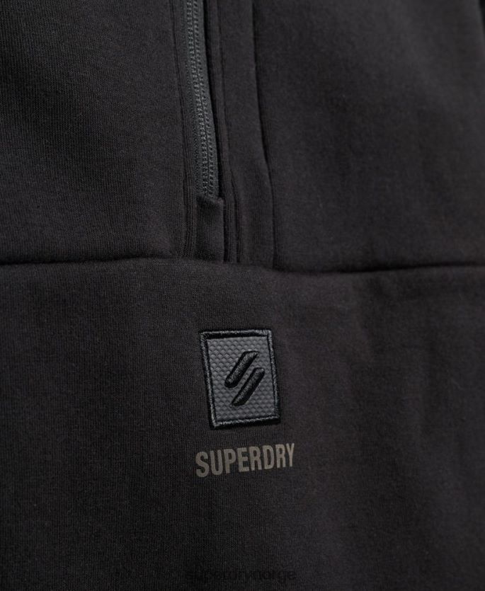 Superdry svart klær 86P46D3281 tech batwing sweatshirt med halv glidelås kvinner