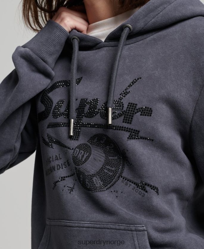 Superdry svart klær 86P46D3367 vintage merch store hettegenser kvinner