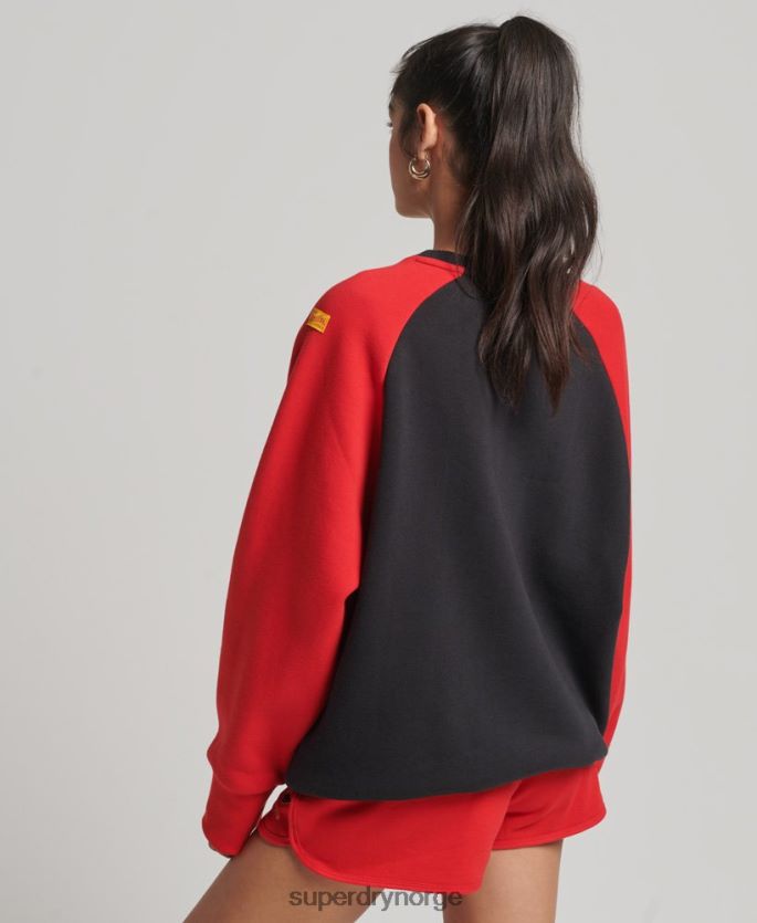 Superdry svart klær 86P46D3375 vintage collegiate raglan crew sweatshirt kvinner