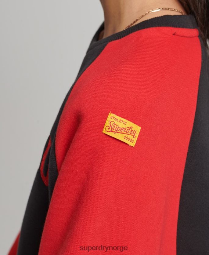 Superdry svart klær 86P46D3375 vintage collegiate raglan crew sweatshirt kvinner