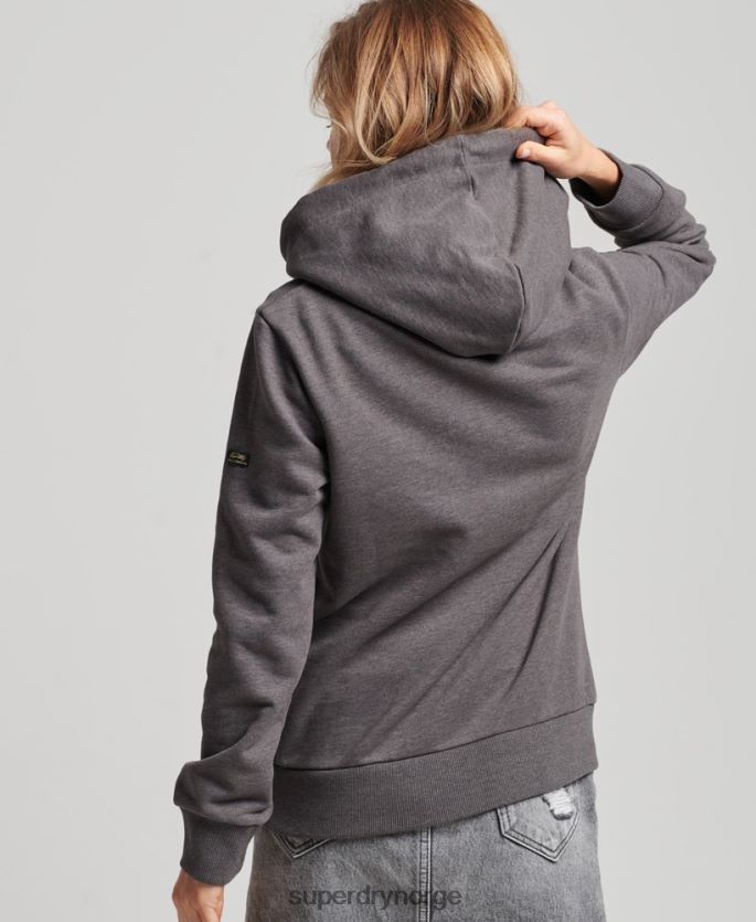 Superdry svart klær 86P46D3440 vintage logo-fortelling hettegenser kvinner