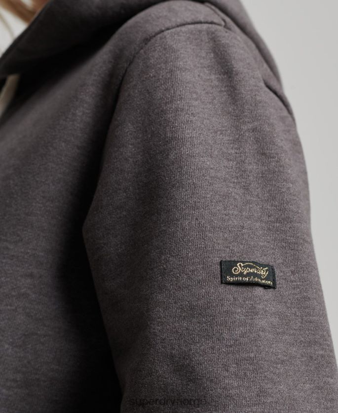 Superdry svart klær 86P46D3440 vintage logo-fortelling hettegenser kvinner