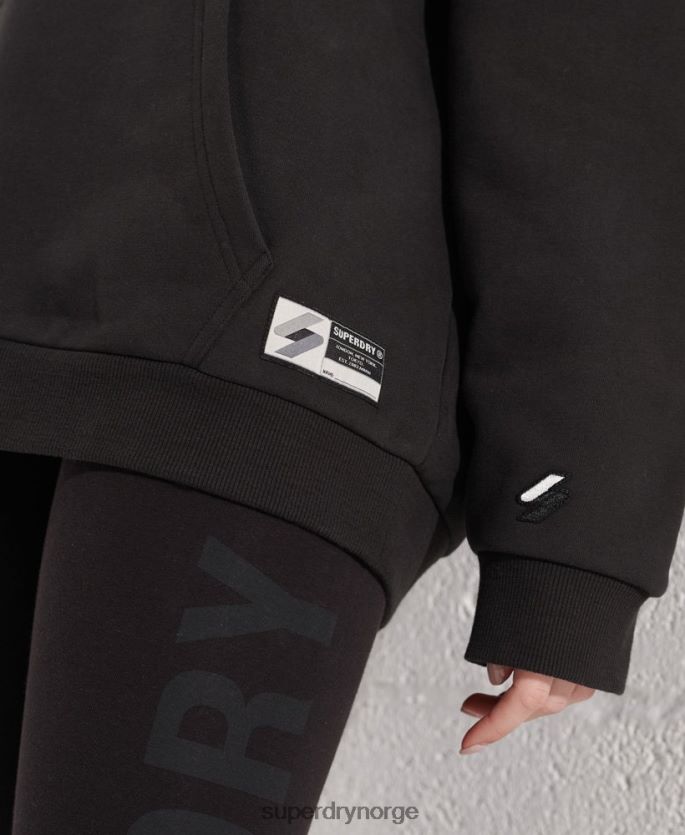 Superdry svart klær 86P46D3453 moderne franchise oversized hettegenser kvinner