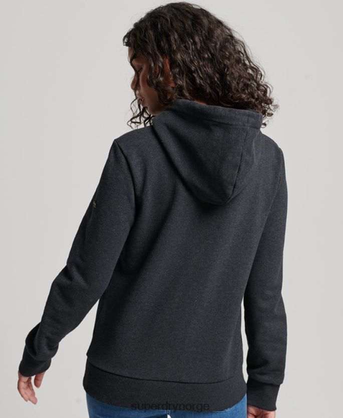 Superdry svart klær 86P46D3461 vintage hettegenser med blomsterskript kvinner