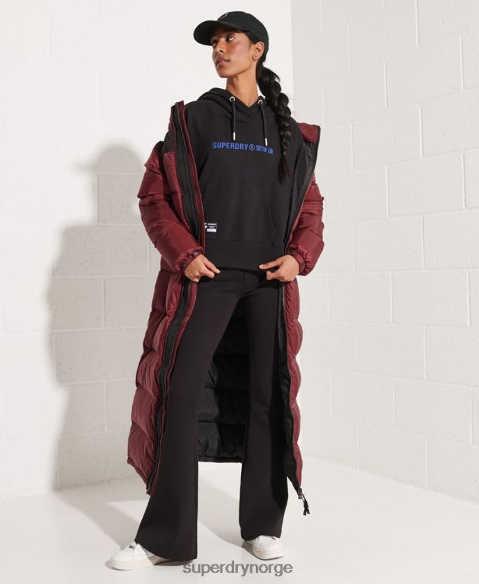 Superdry svart klær 86P46D3470 cooperate logo crop hettegenser kvinner