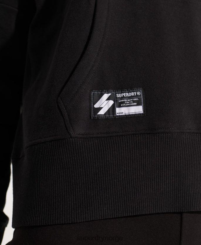 Superdry svart klær 86P46D3470 cooperate logo crop hettegenser kvinner