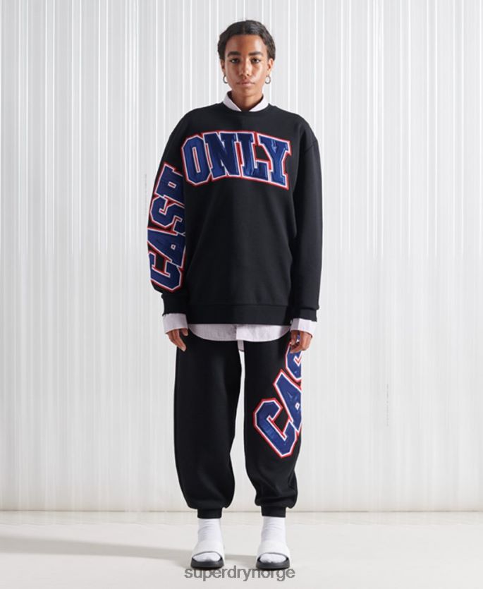 Superdry svart klær 86P46D5208 limited edition sdx applique sweatshirt kvinner