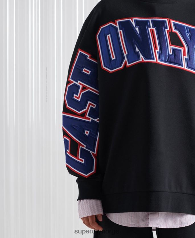 Superdry svart klær 86P46D5208 limited edition sdx applique sweatshirt kvinner