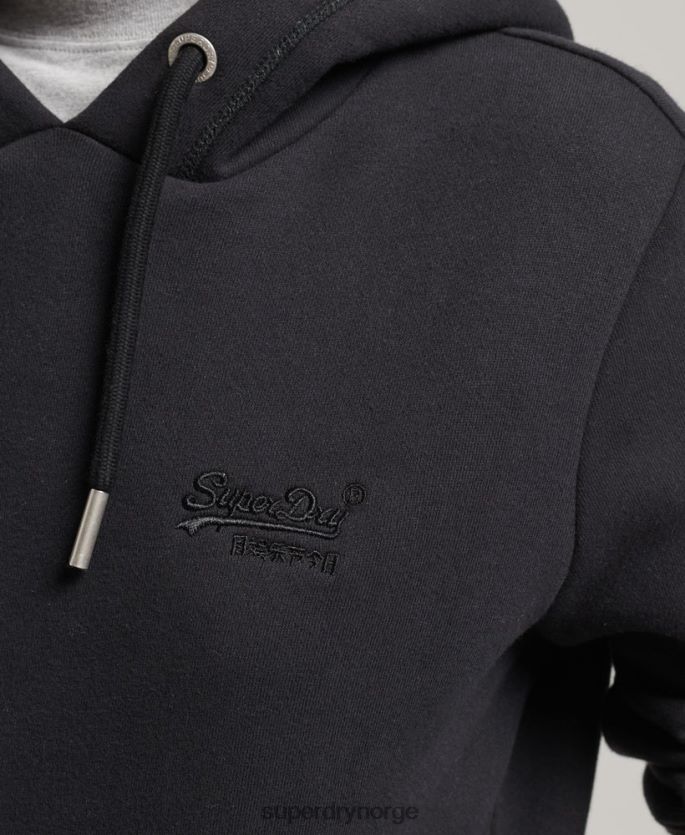 Superdry svart klær 86P46D5766 essensiell logo-hettegenser i økologisk bomull kvinner