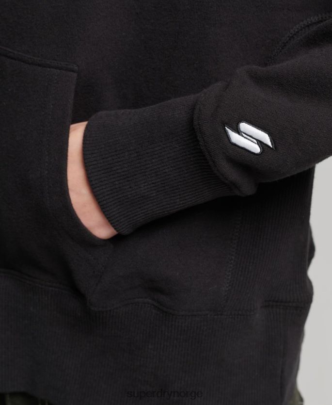 Superdry svart klær 86P46D5780 uavhengig hettegenser med logofolie kvinner