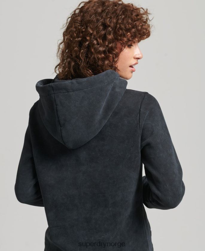 Superdry svart klær 86P46D5783 merke hettegenser i metall kvinner