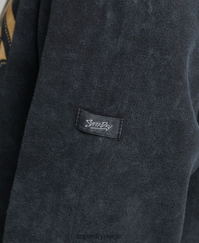 Superdry svart klær 86P46D5783 merke hettegenser i metall kvinner