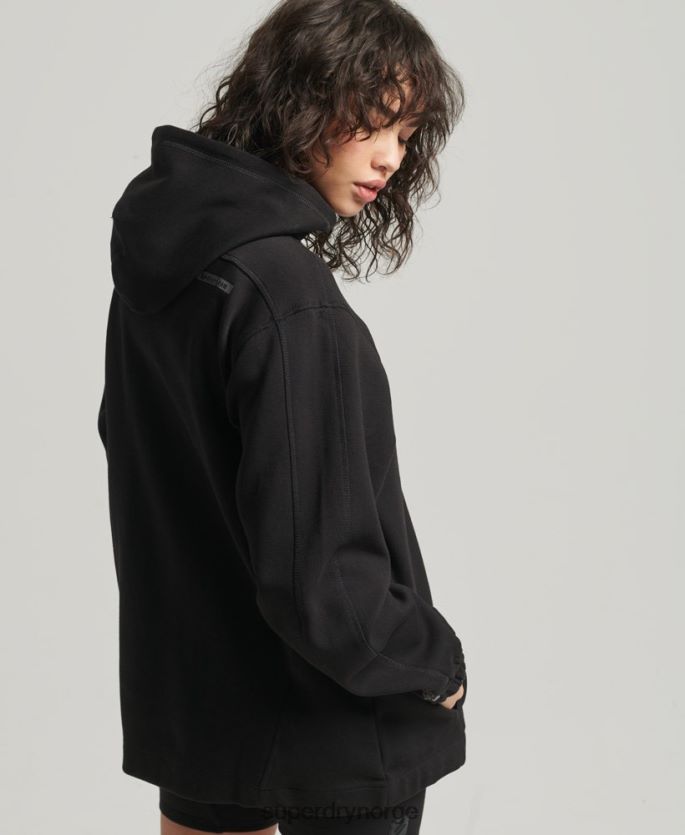 Superdry svart klær 86P46D5789 code tech oversized hettegenser kvinner