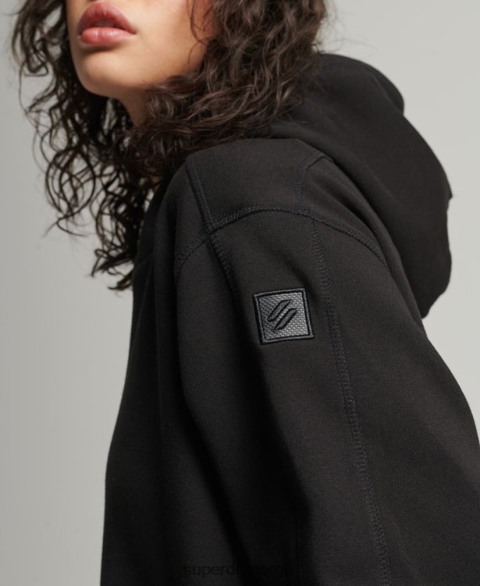 Superdry svart klær 86P46D5789 code tech oversized hettegenser kvinner