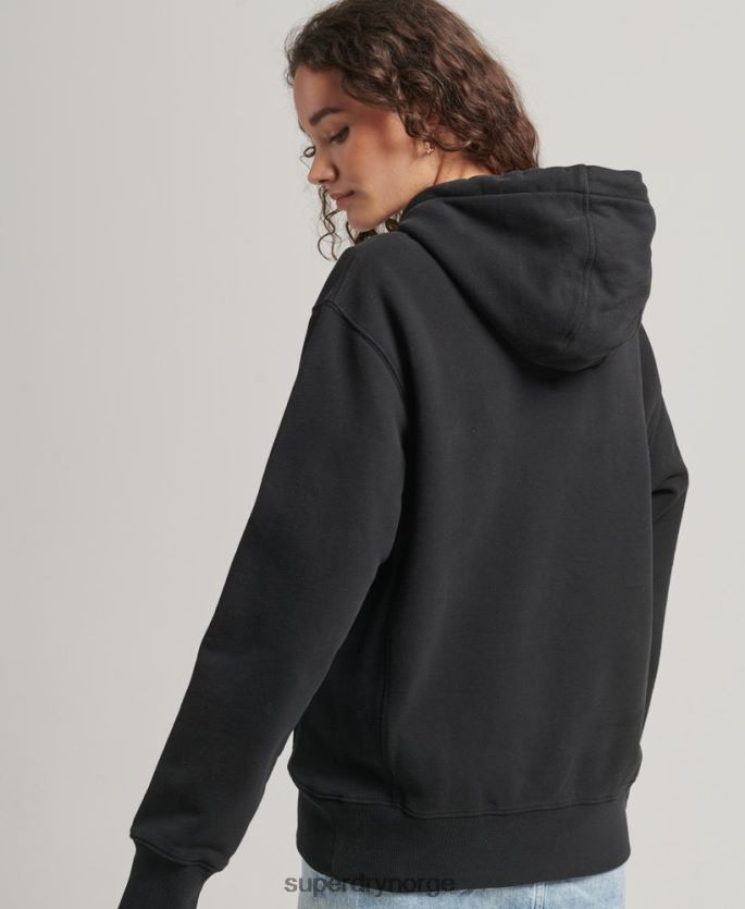 Superdry svart klær 86P46D5791 kode halvtone logo oversized hettegenser kvinner
