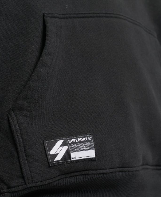 Superdry svart klær 86P46D5791 kode halvtone logo oversized hettegenser kvinner