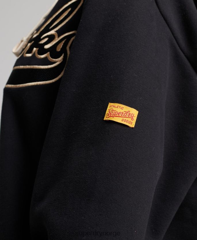 Superdry svart klær 86P46D5811 vintage collegiate hettegenser kvinner