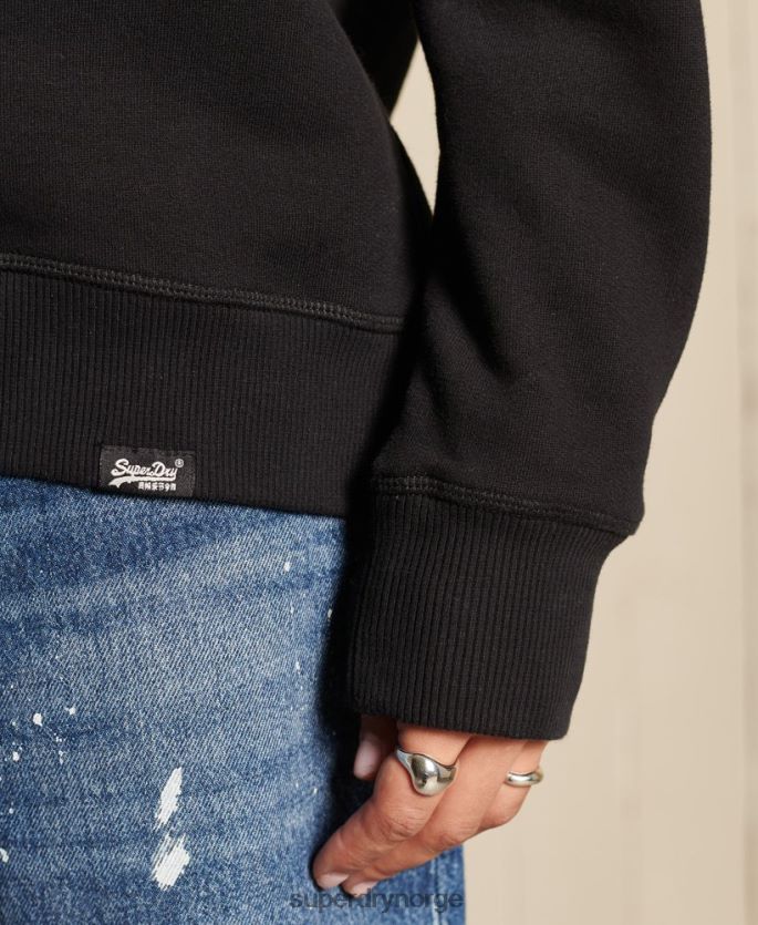 Superdry svart klær 86P46D5814 vintage sweatshirt med logobesetning i økologisk bomull kvinner