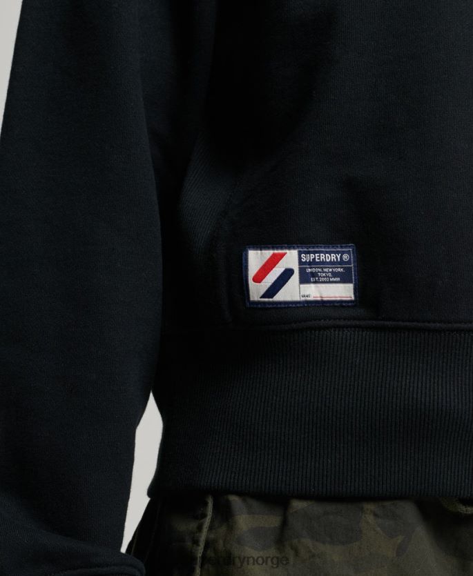 Superdry svart klær 86P46D5840 viktig genser med halv glidelås med logo kvinner