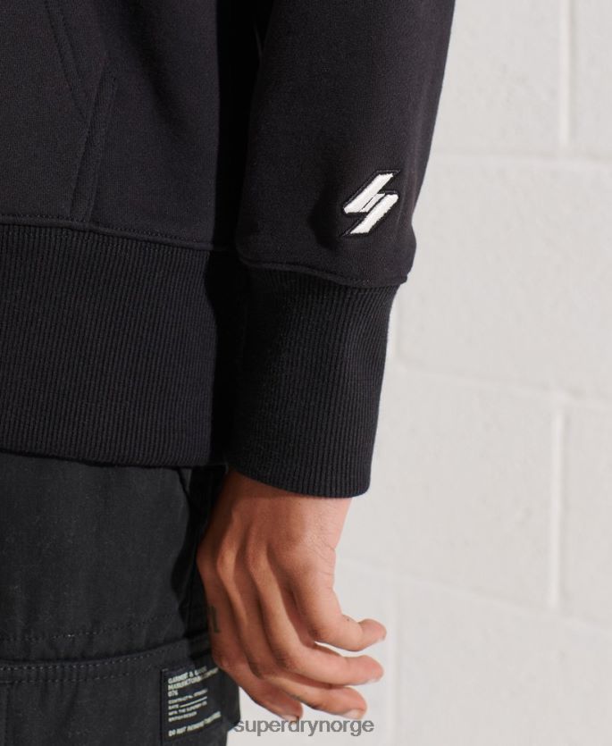 Superdry svart klær 86P46D5843 oversized hettegenser med mikrologo kvinner