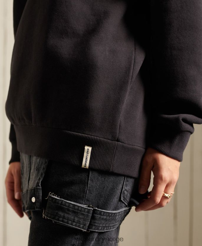 Superdry svart klær 86P46D5858 core logo oversized crew sweatshirt kvinner