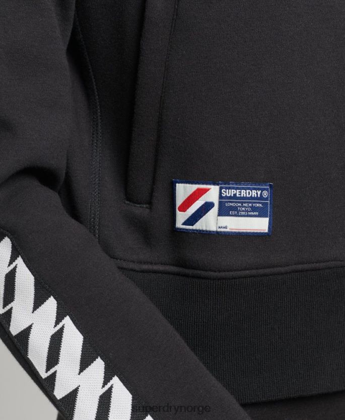 Superdry svart klær 86P46D5878 kode tape track topp kvinner
