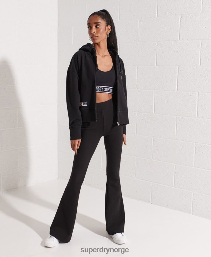 Superdry svart klær 86P46D5944 kode essensiell hettegenser med zip kvinner