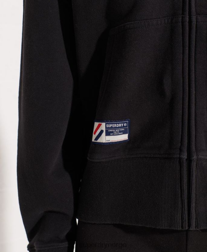 Superdry svart klær 86P46D5944 kode essensiell hettegenser med zip kvinner