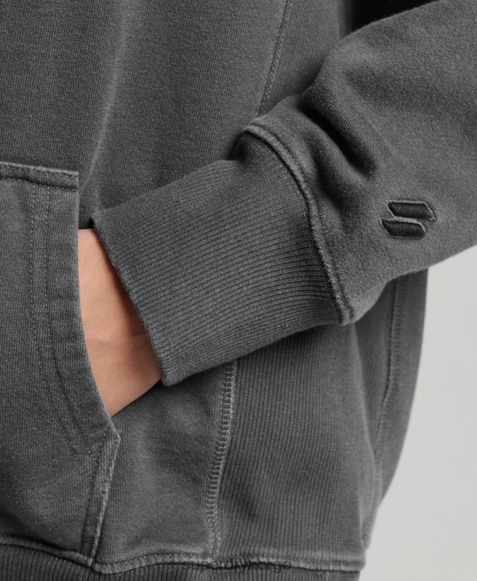 Superdry svart klær 86P46D5950 kode logo plaggfarge oversized hettegenser kvinner