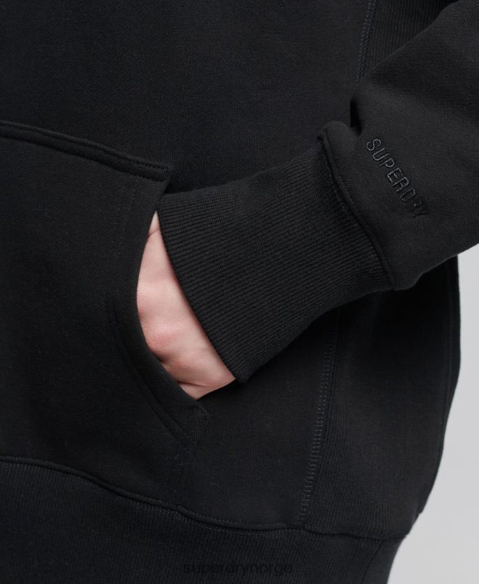 Superdry svart klær 86P46D5954 kode chenille oversized hettegenser kvinner