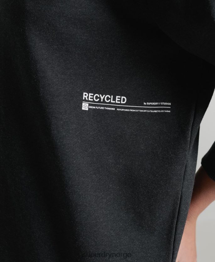 Superdry svart klær 86P46D5972 resirkulert mikro mid crew sweatshirt kvinner