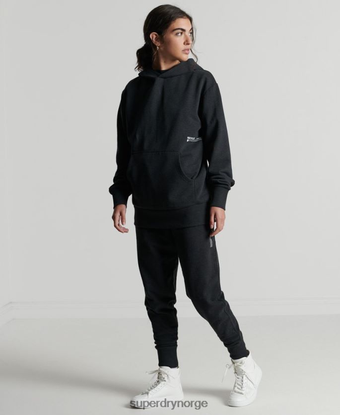 Superdry svart klær 86P46D5973 resirkulert mikro mid hettegenser kvinner