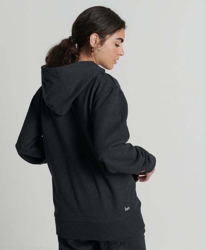 Superdry svart klær 86P46D5973 resirkulert mikro mid hettegenser kvinner