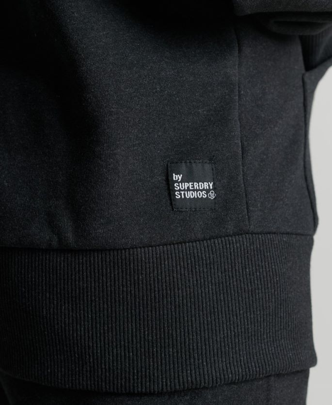 Superdry svart klær 86P46D5973 resirkulert mikro mid hettegenser kvinner