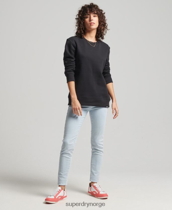 Superdry svart klær 86P46D5981 vintage sweatshirt i økologisk bomull kvinner