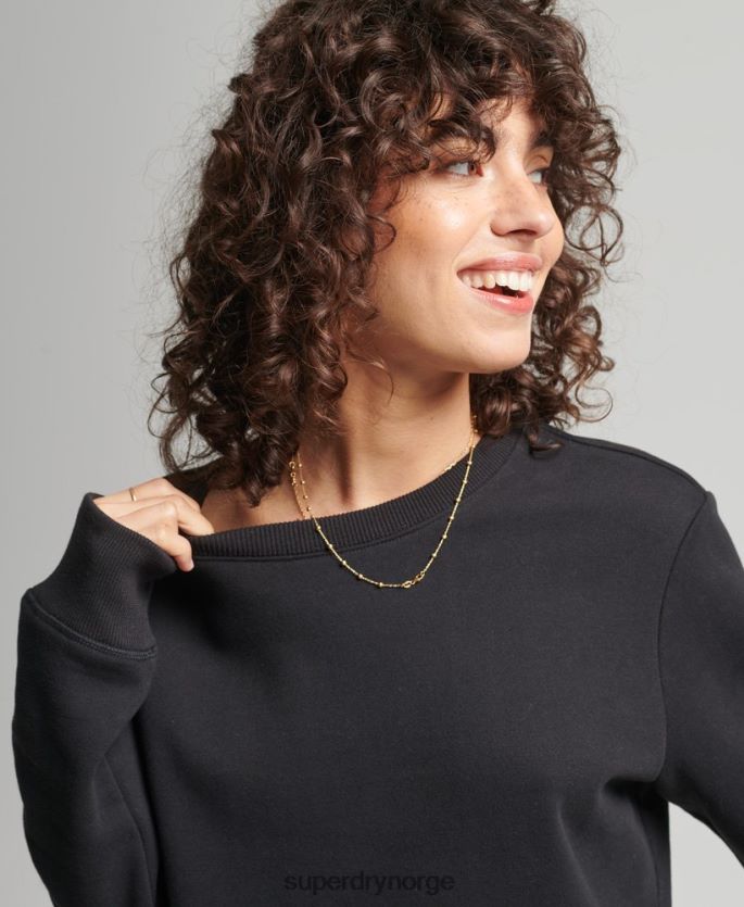 Superdry svart klær 86P46D5981 vintage sweatshirt i økologisk bomull kvinner