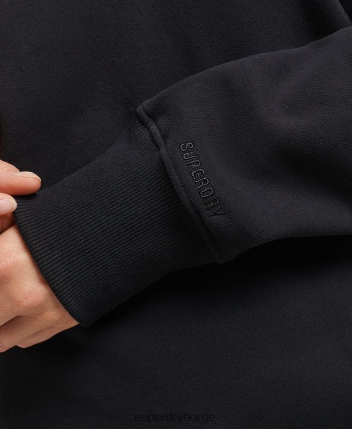 Superdry svart klær 86P46D5984 oversized crewgenser med logoapplikasjon kvinner