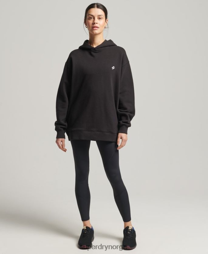 Superdry svart klær 86P46D5988 core oversized hettegenser kvinner