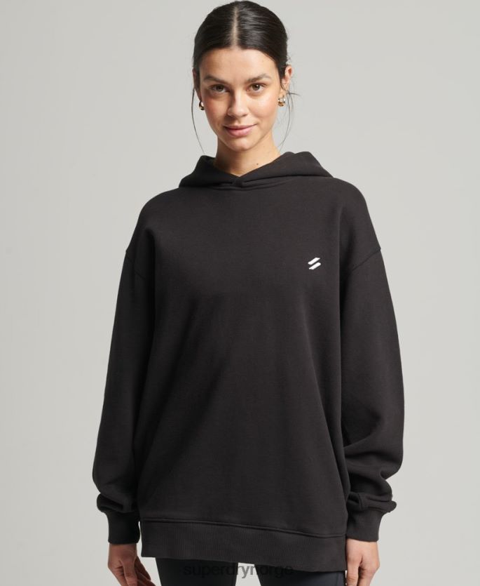 Superdry svart klær 86P46D5988 core oversized hettegenser kvinner
