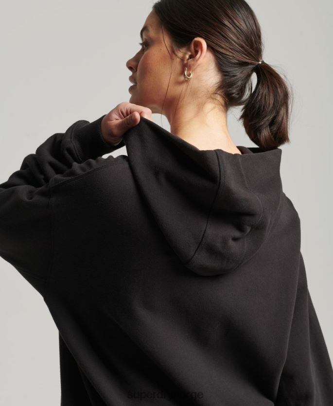 Superdry svart klær 86P46D5988 core oversized hettegenser kvinner