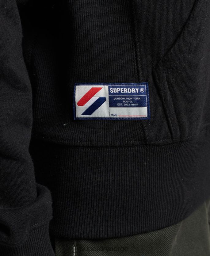 Superdry svart klær 86P46D6066 varsity arch mono hettegenser kvinner