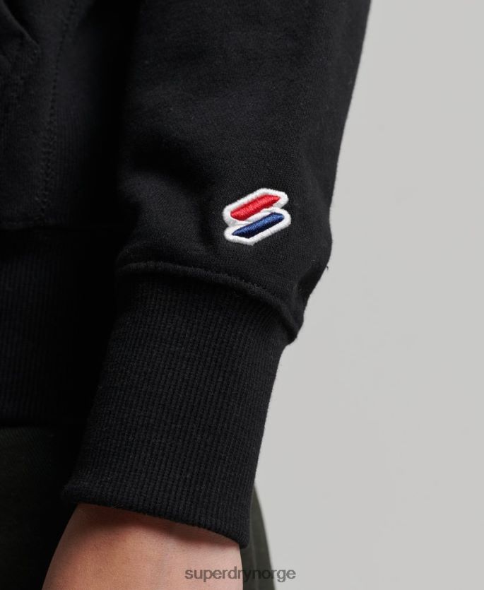 Superdry svart klær 86P46D6066 varsity arch mono hettegenser kvinner