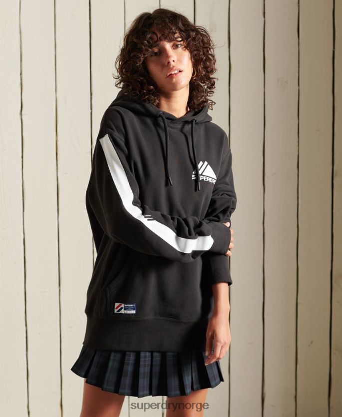 Superdry svart klær 86P46D6076 mountain sport mono løs hettegenser kvinner