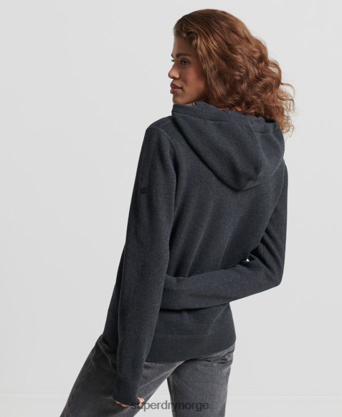 Superdry svart klær 86P46D6686 økologisk bomull essensiell hettegenser i økologisk bomull kvinner