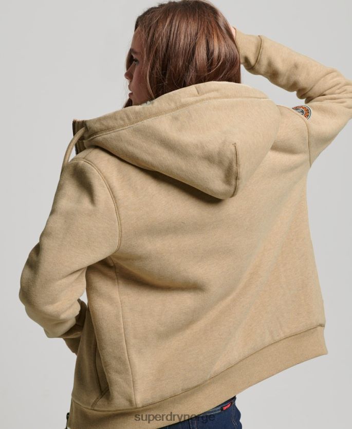 Superdry tan klær 86P46D5793 økologisk bomull svart bjørn borg hettegenser med glidelås kvinner